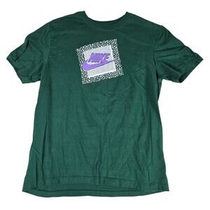 Nike Shirt Mens Medium Green Purple Swoosh White Box Sports wear Casual lounge
